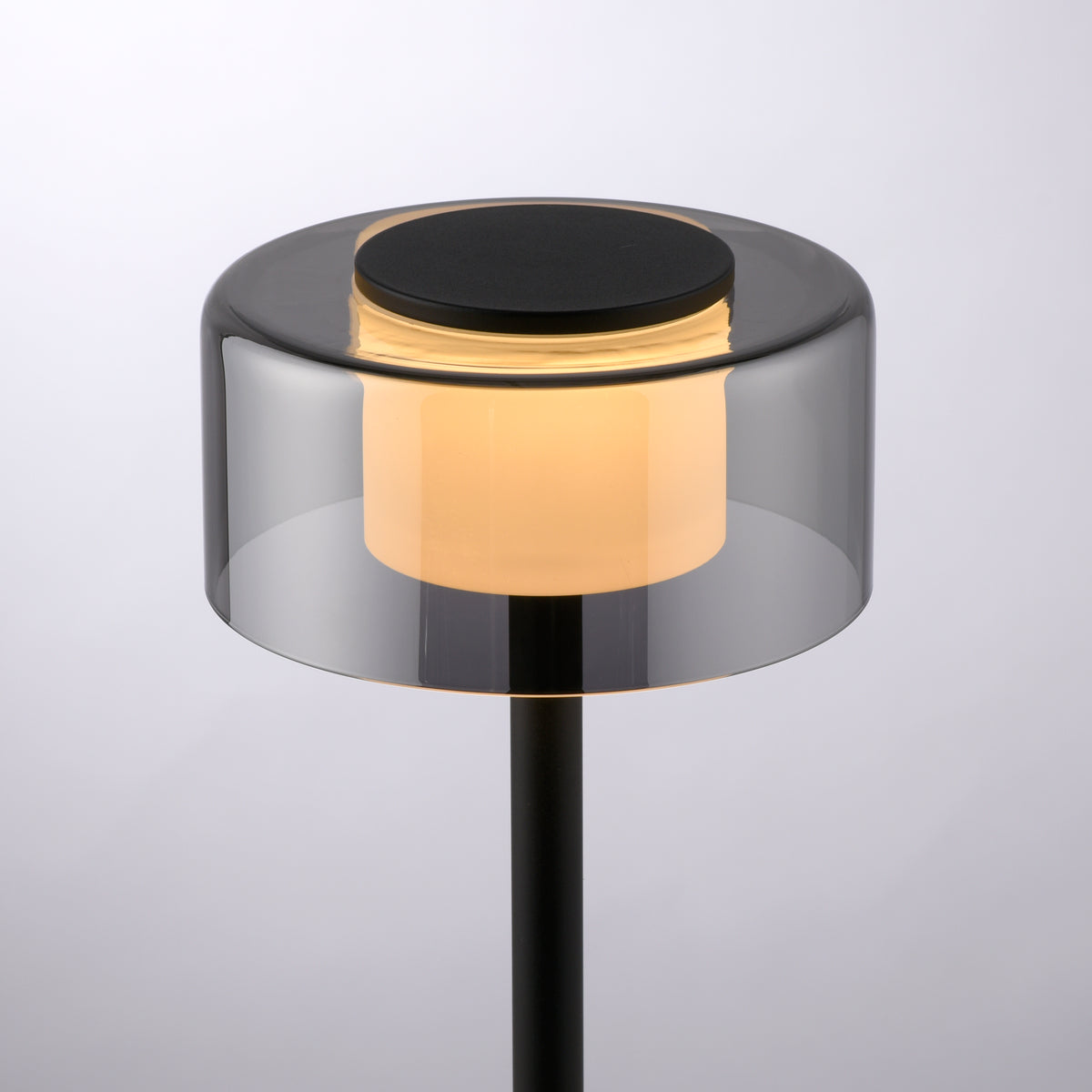 Lampe à poser Rika noire, verre, L 15 cm