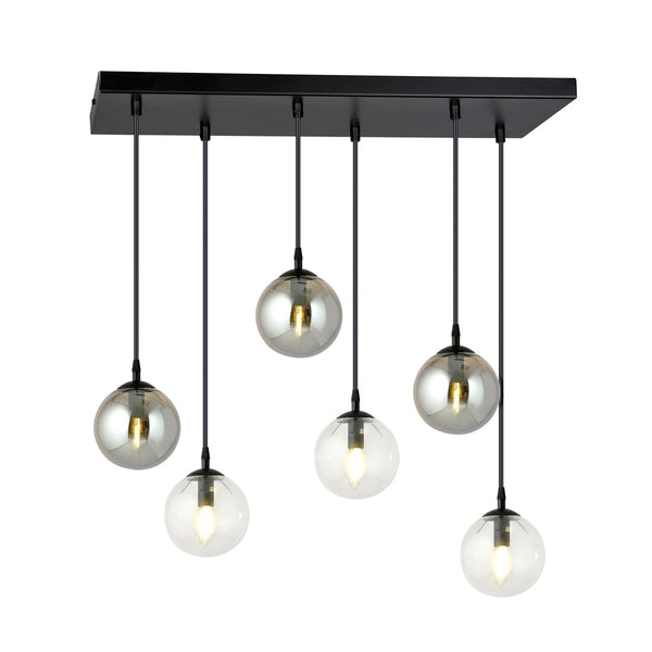 Suspension Cosmo 6 lumières noire, mix 2