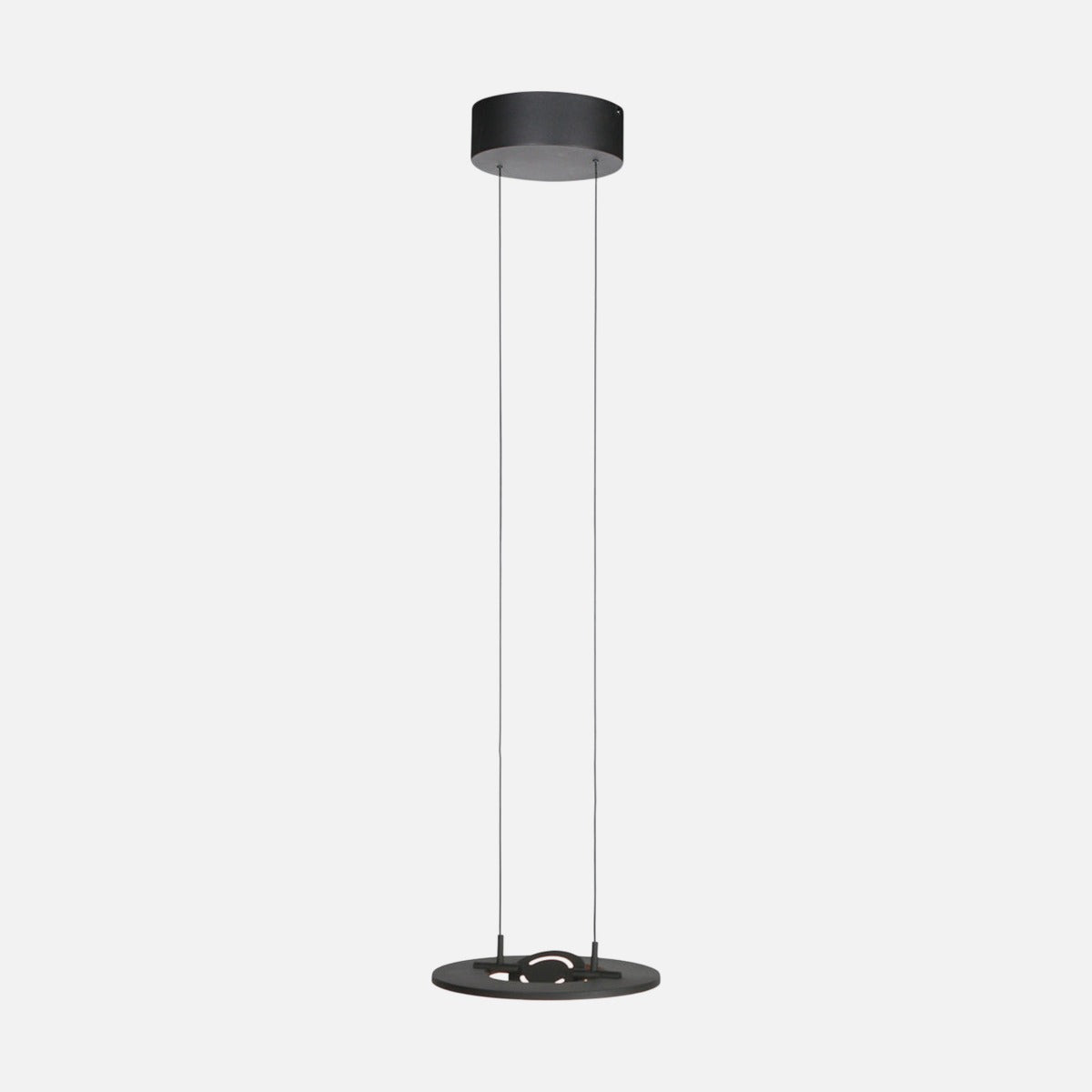 Suspension treuil réglable noire Ø 32 cm, LED 4000 lm