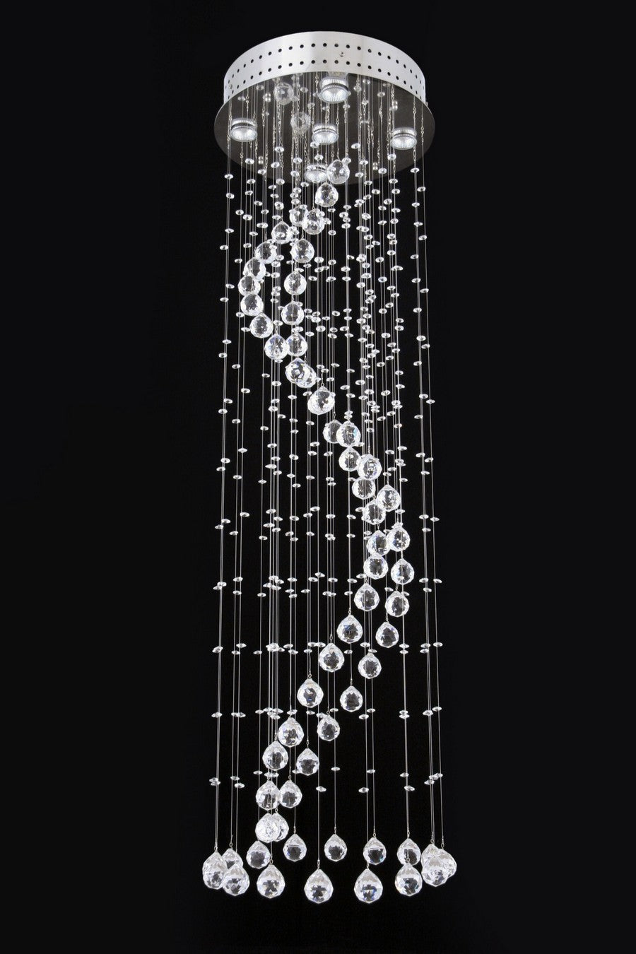 Suspension spirale en cristal