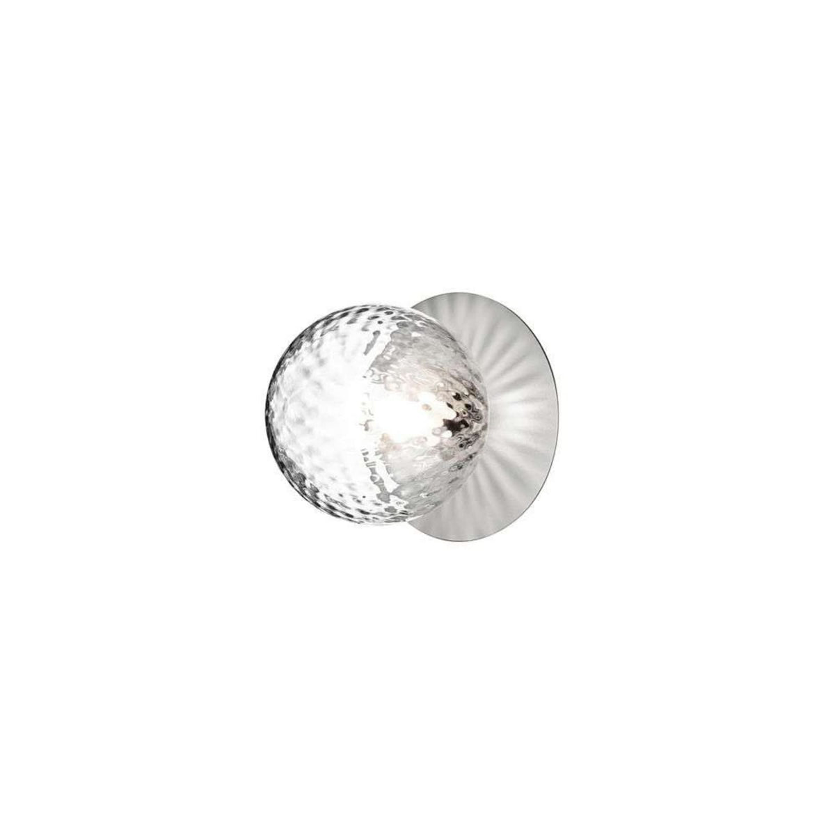 Applique murale Liila 1 Medium en verre, argenté et transparent, Ø 16,5 cm, IP44
