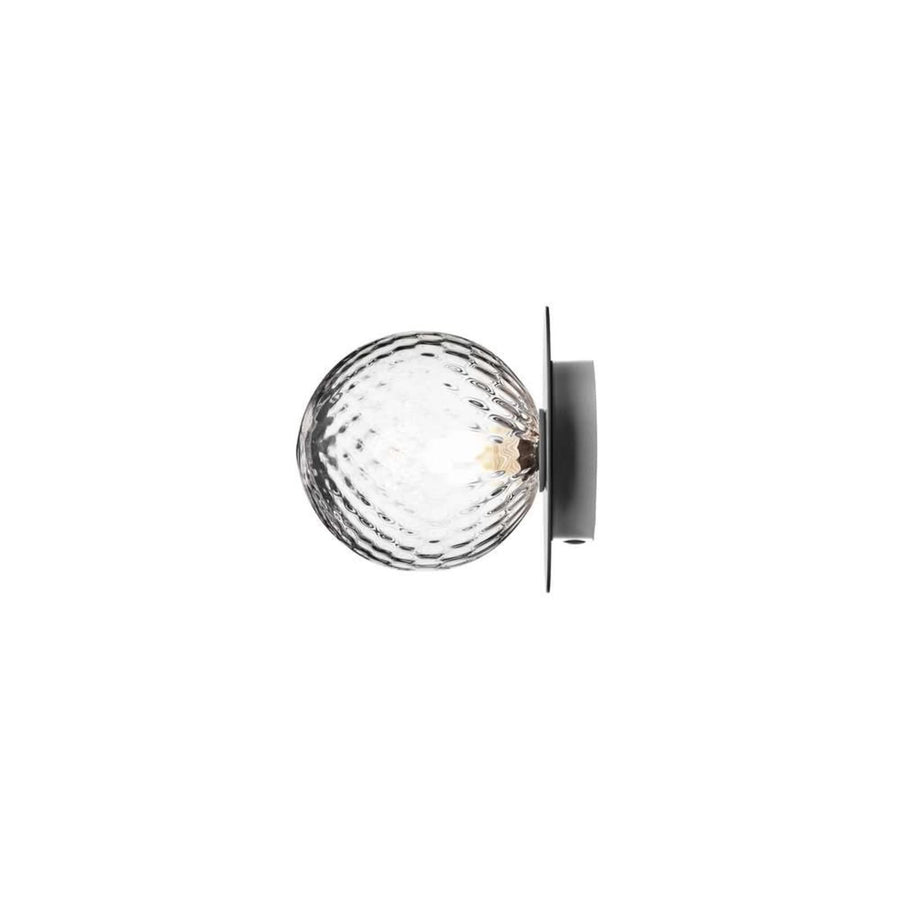 Applique murale Liila 1 Medium en verre, argenté et transparent, Ø 16,5 cm, IP44