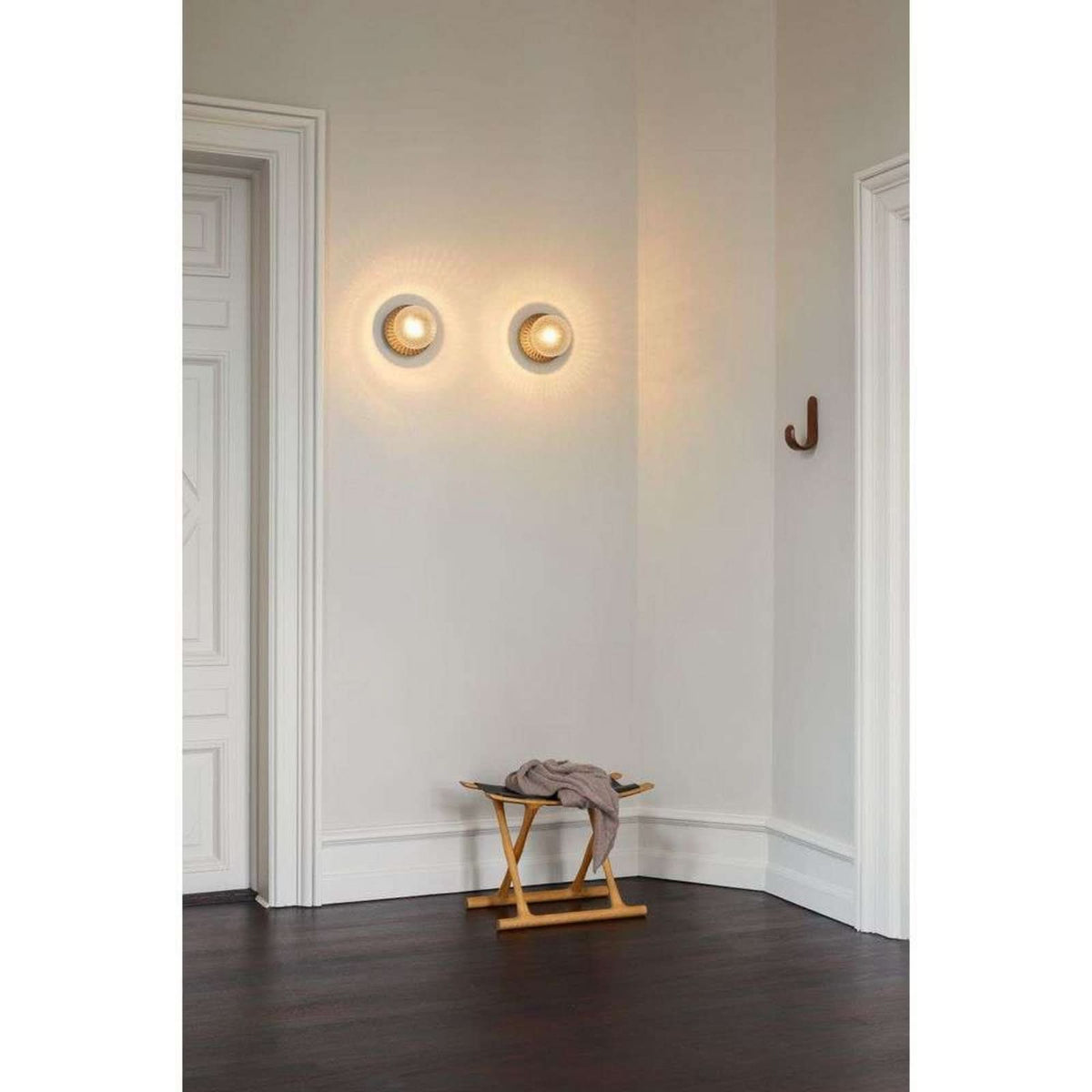 Applique murale Liila 1 Medium en verre, noir et transparent, Ø 16,5 cm, IP44