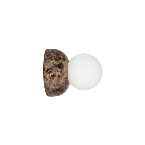 Applique murale Torrano en verre, marron marbré et blanc, Ø 13 cm, IP44