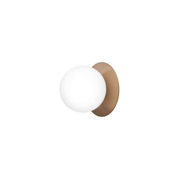 Applique murale Liila 1 Medium en verre, bronze et blanc, Ø 16,5 cm, IP44