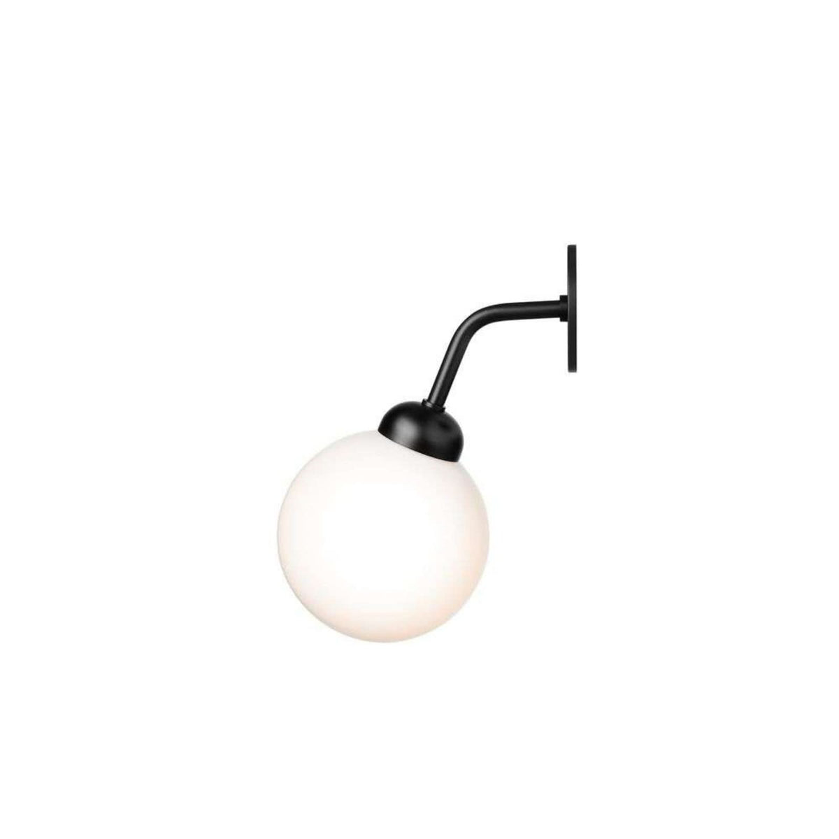 Applique murale Apiales en verre, noir satiné et blanc, Ø 12 cm, 5 W, hauteur 22 cm