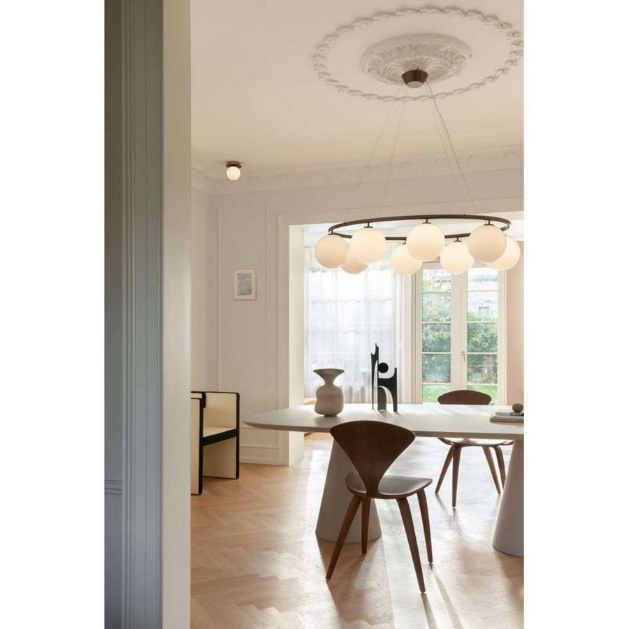 Applique murale Liila 1 en verre, bronze et blanc, Ø 14 cm, IP44
