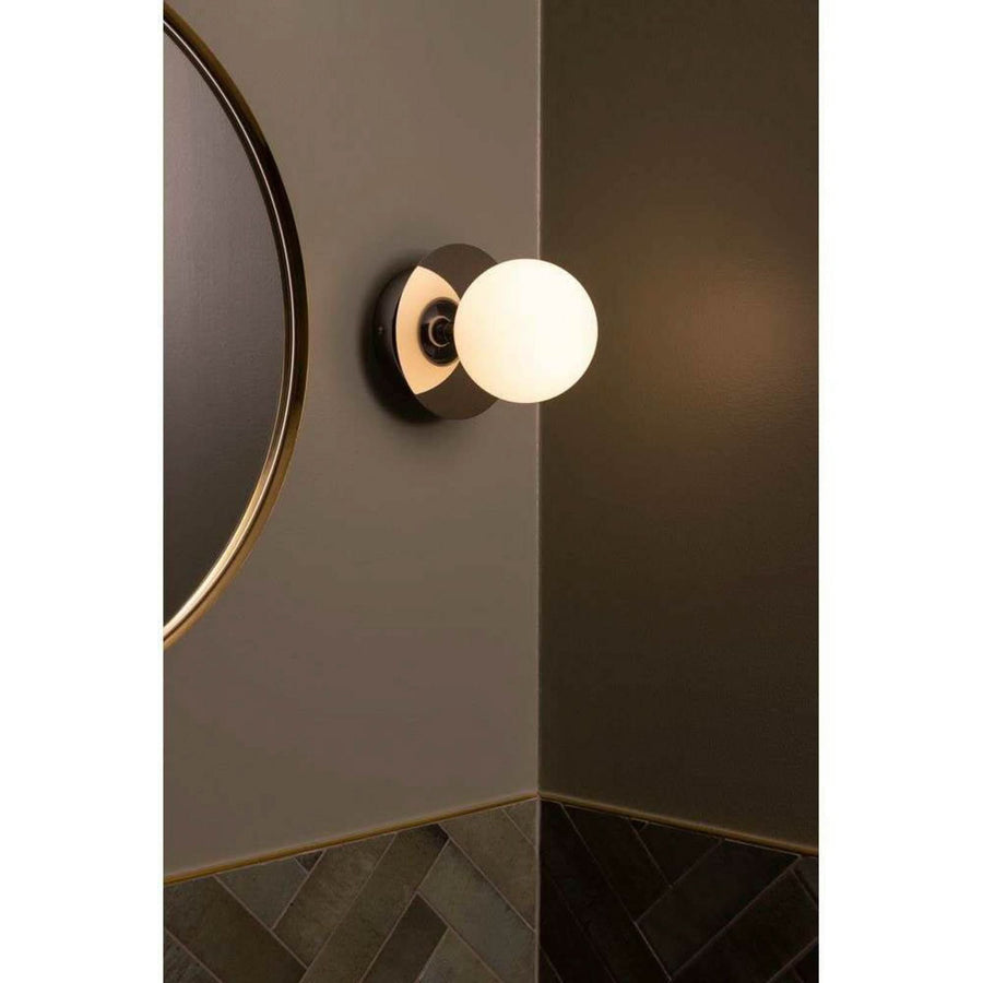 Applique murale ART Deco en verre, chromé et blanc, Ø 16 cm, IP44