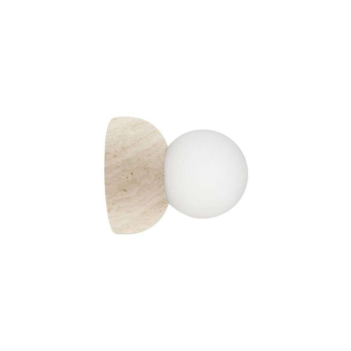 Applique murale Torrano en verre, beige et blanc, Ø 13 cm, IP44