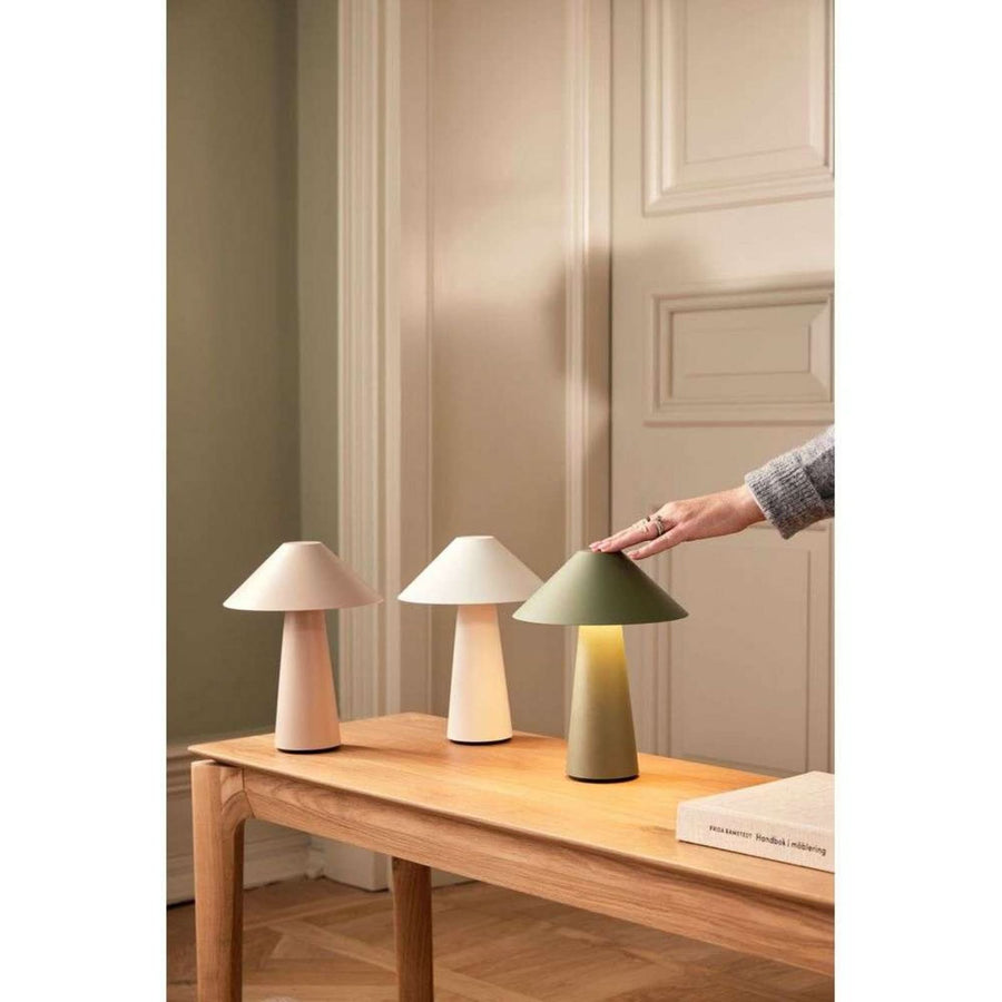 Lampe à poser d'extérieur LED rechargeable Cannes, beige, Ø 19,2 cm, IP44