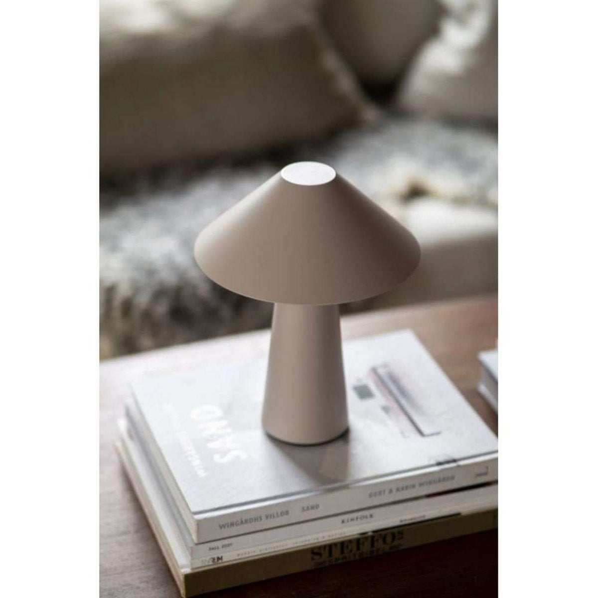 Lampe à poser d'extérieur LED rechargeable Cannes, beige, Ø 19,2 cm, IP44