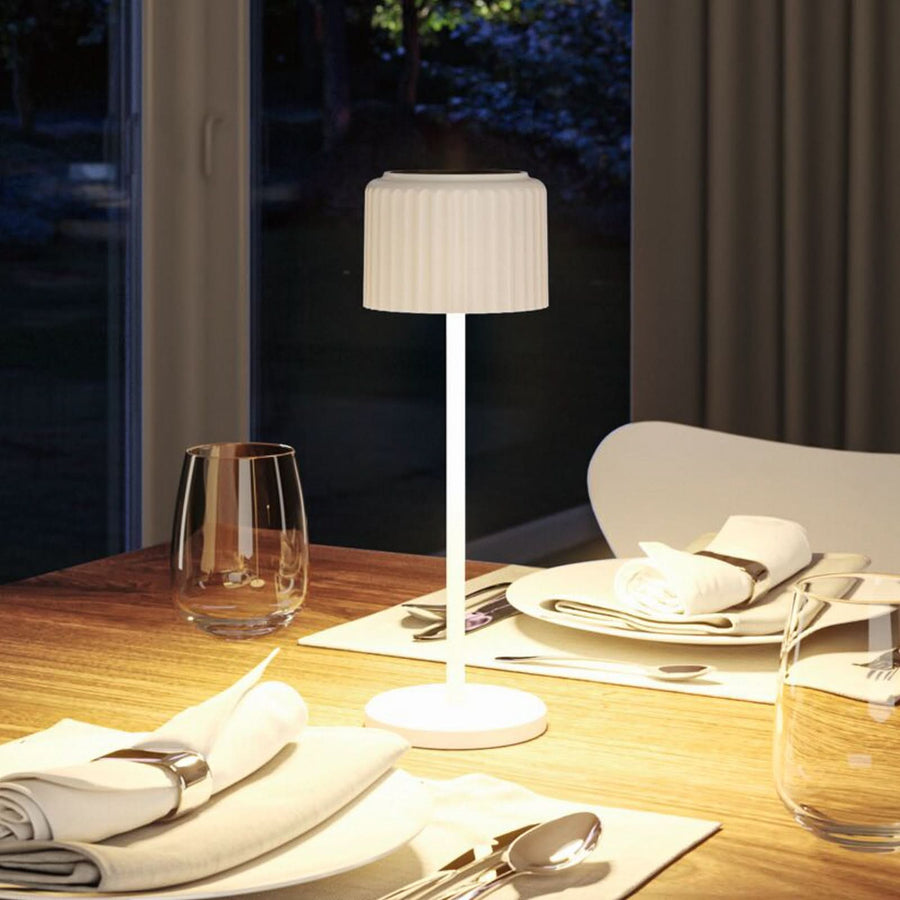 Lampe solaire d'extérieur LED Else en aluminium, blanc, Ø 10,2 cm, IP44