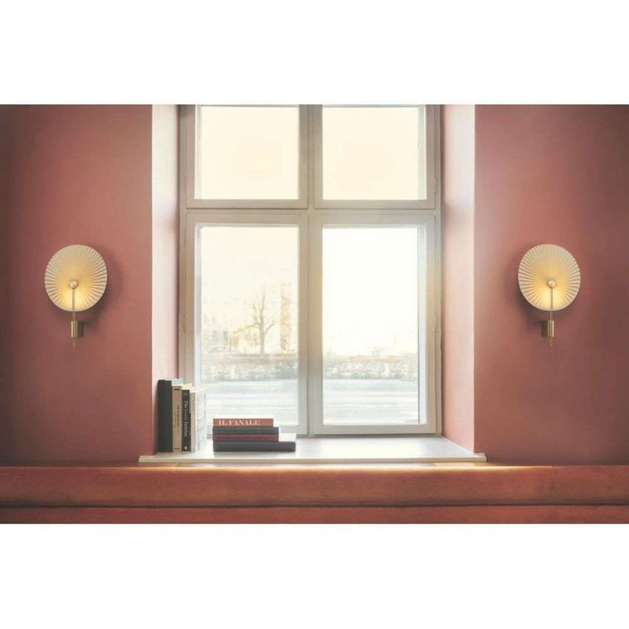 Applique murale LED Liris Laiton en coton, laiton et blanc, hauteur 45 cm
