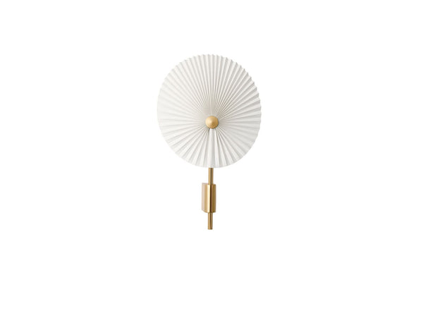 Applique murale LED Liris Laiton en coton, laiton et blanc, hauteur 45 cm