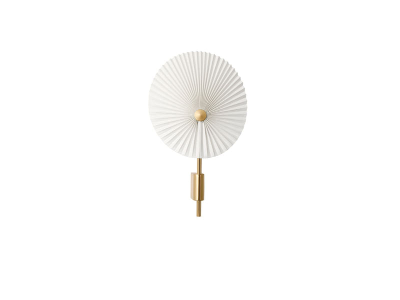 Applique murale LED Liris Laiton en coton, laiton et blanc, hauteur 45 cm
