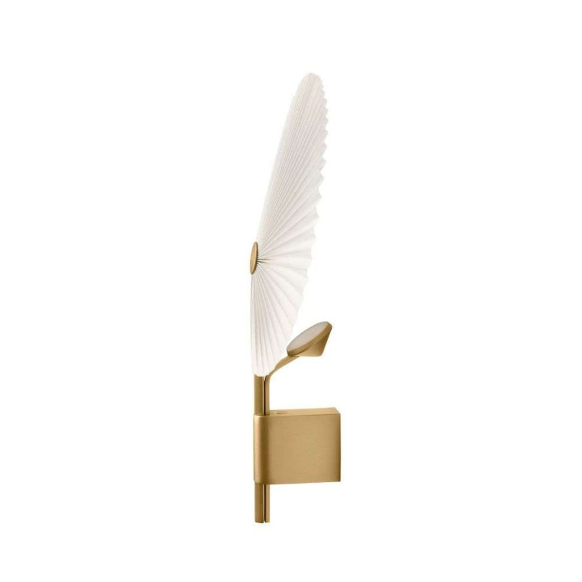Applique murale LED Liris Laiton en coton, laiton et blanc, hauteur 45 cm