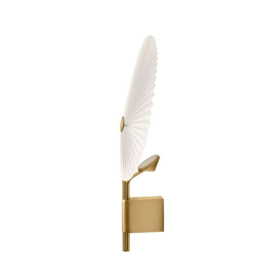 Applique murale LED Liris Laiton en coton, laiton et blanc, hauteur 45 cm