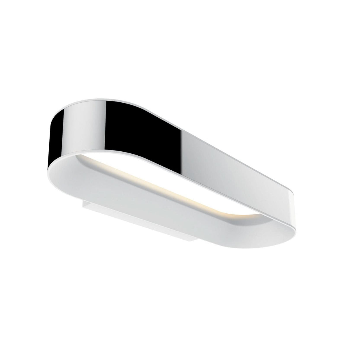 Applique murale LED Agena en aluminium, chromé et blanc satiné, hauteur 5 cm, IP44