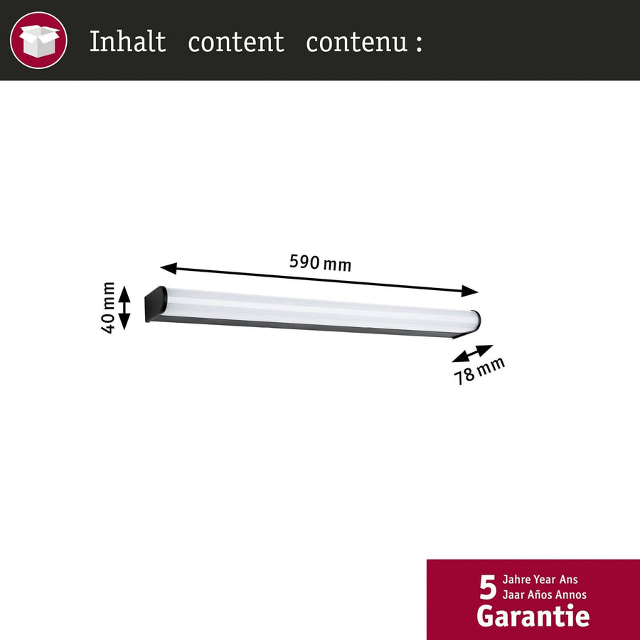 Applique murale LED Arneb en aluminium, noir et blanc satiné, hauteur 4 cm, IP44