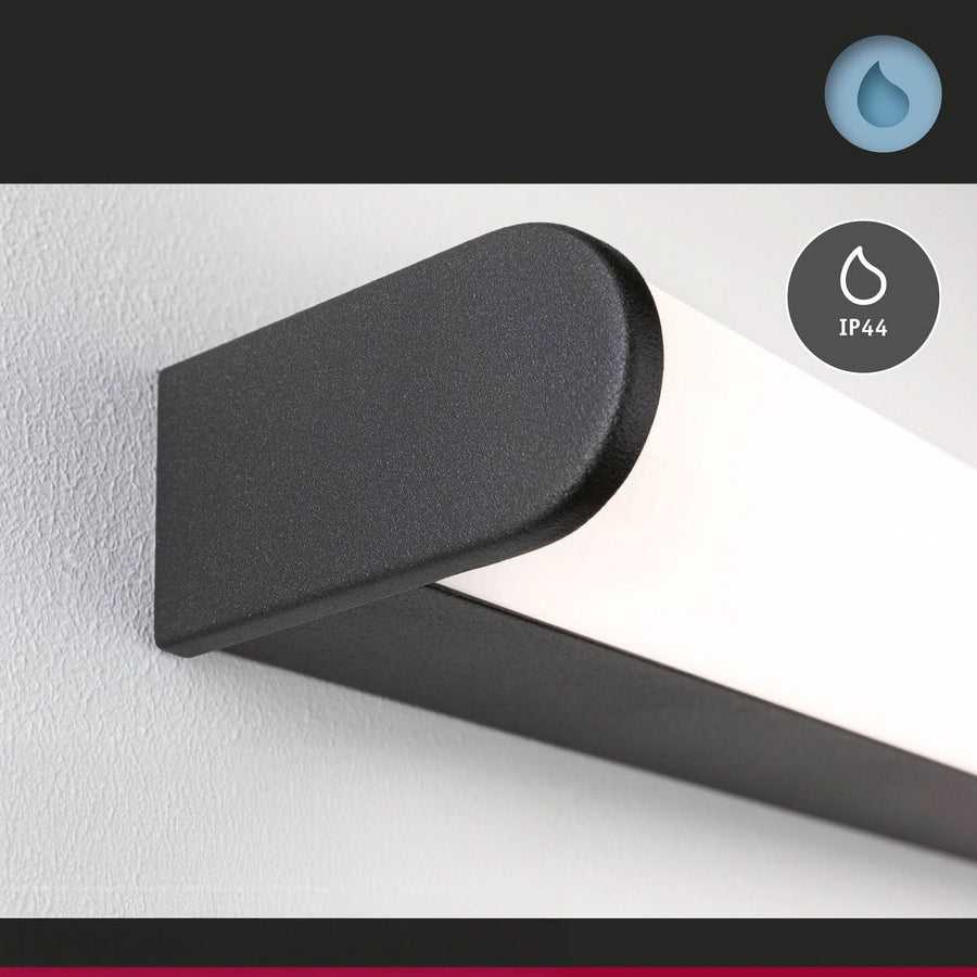Applique murale LED Arneb en aluminium, noir et blanc satiné, hauteur 4 cm, IP44