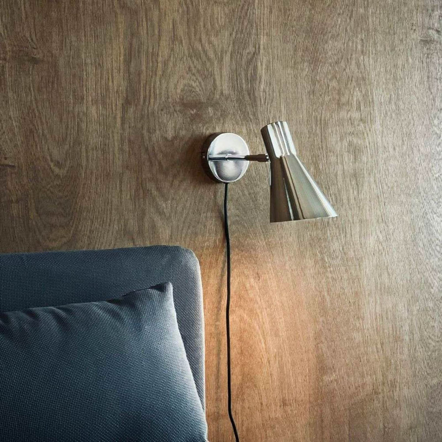Applique murale DL12 en métal, chromé, Ø 12 cm