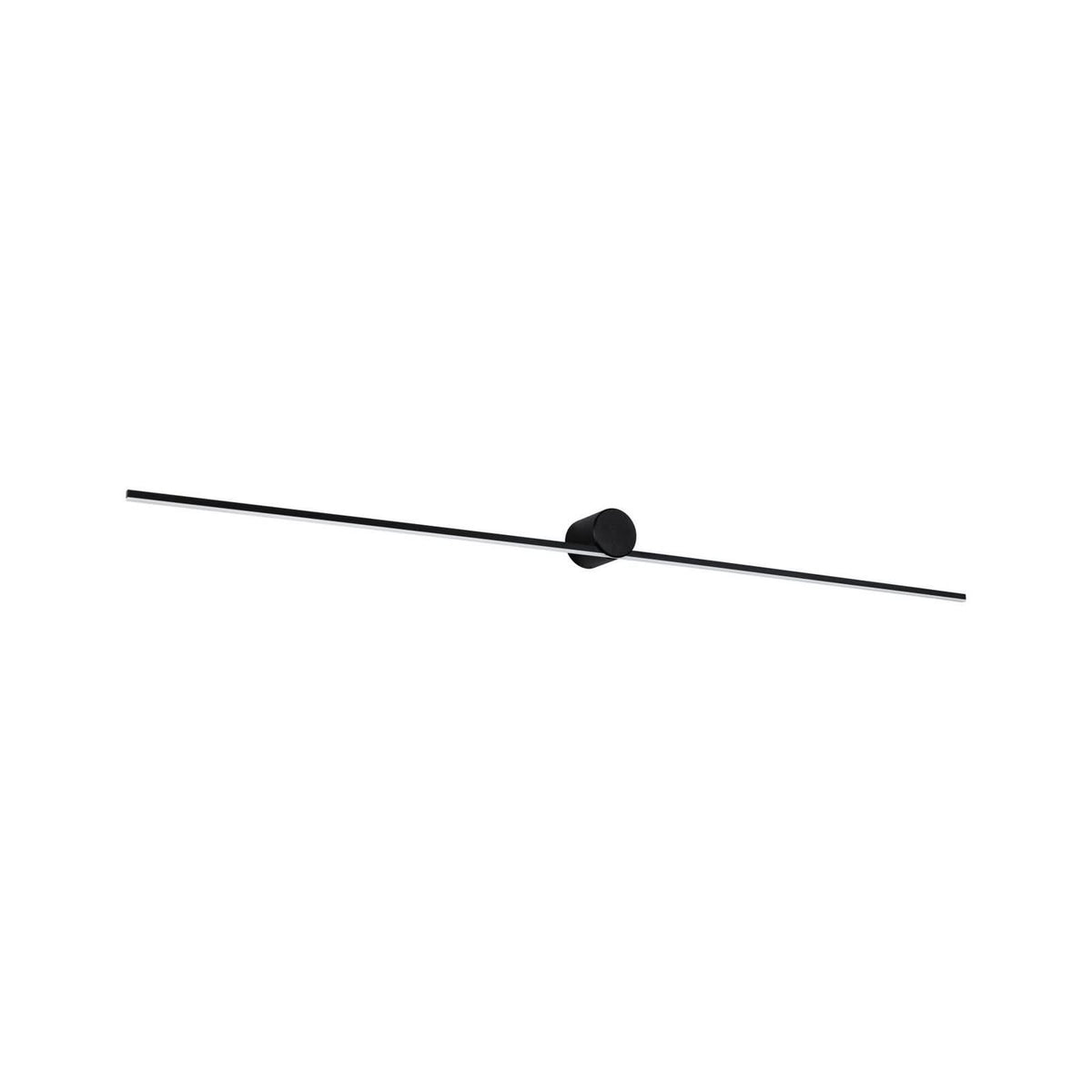 Applique murale LED Sava en métal, noir mat, hauteur 6,5 cm, IP44