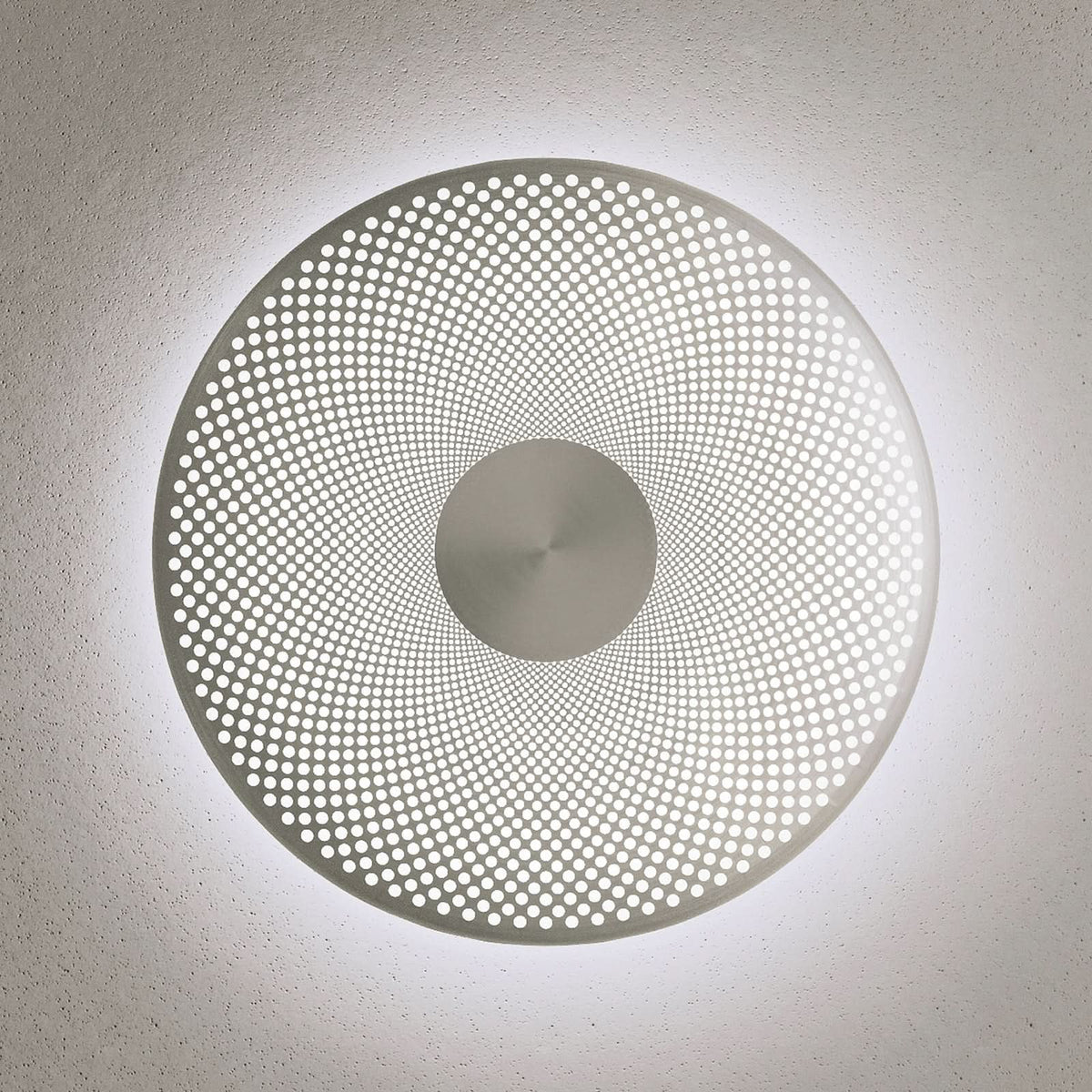 Applique murale LED Glint en acier, blanc mat, Ø 36 cm