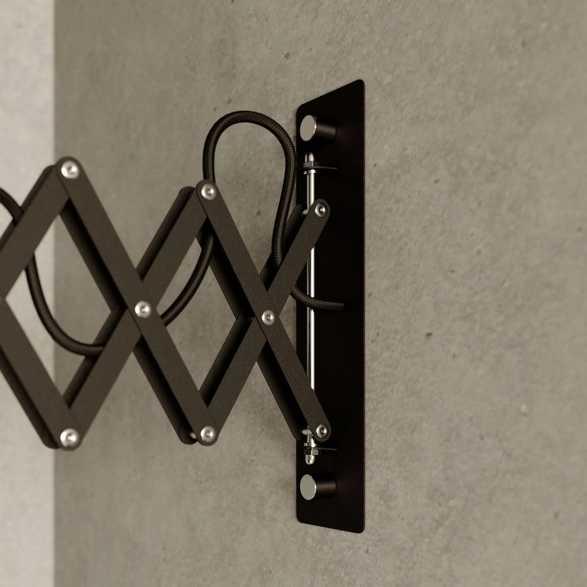 Applique murale Harmony en acier, noir, hauteur 24 cm