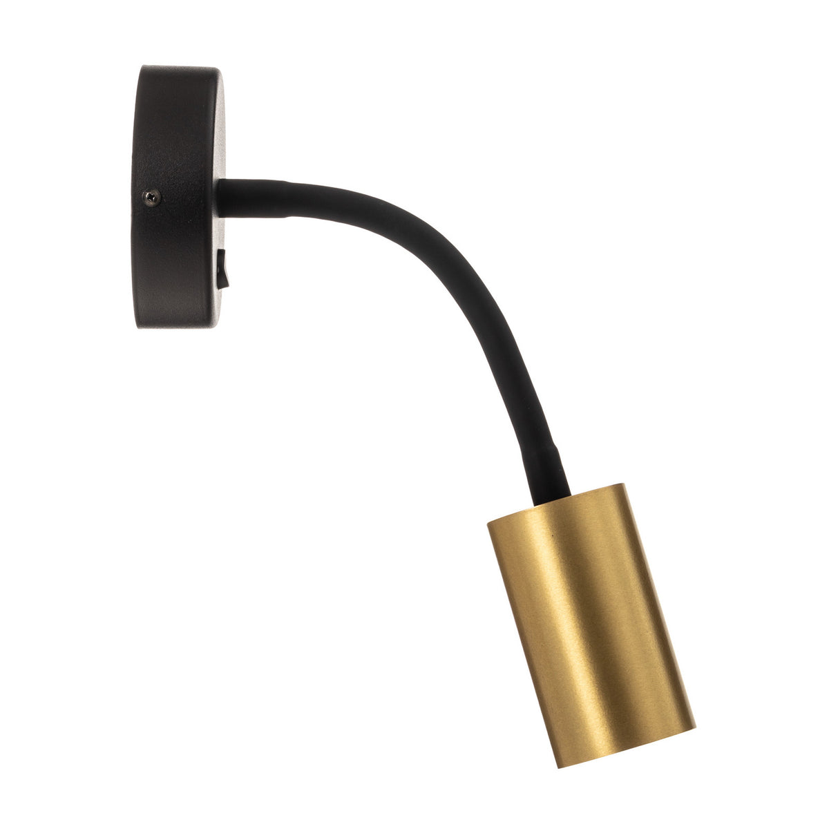 Applique murale Eye Flex S en laiton, noir, Ø 5,5 cm