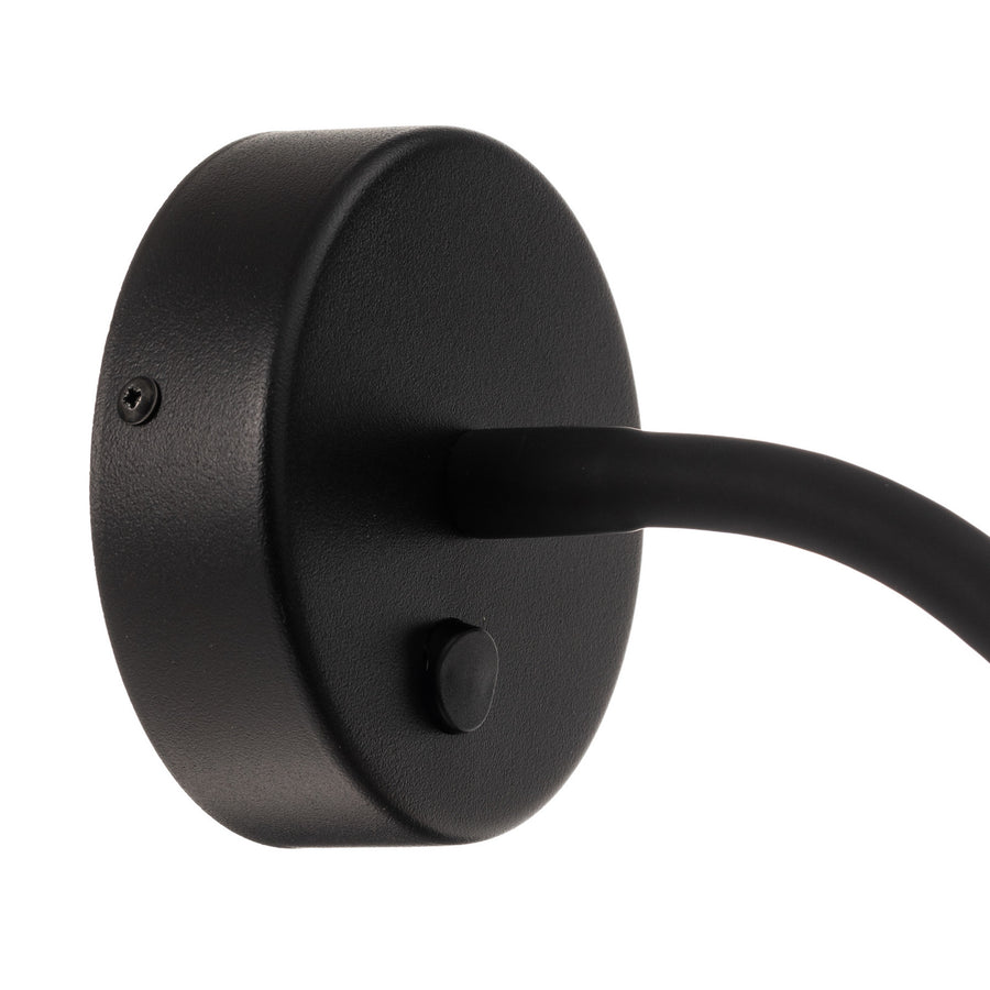 Applique murale Eye Flex S en laiton, noir, Ø 5,5 cm