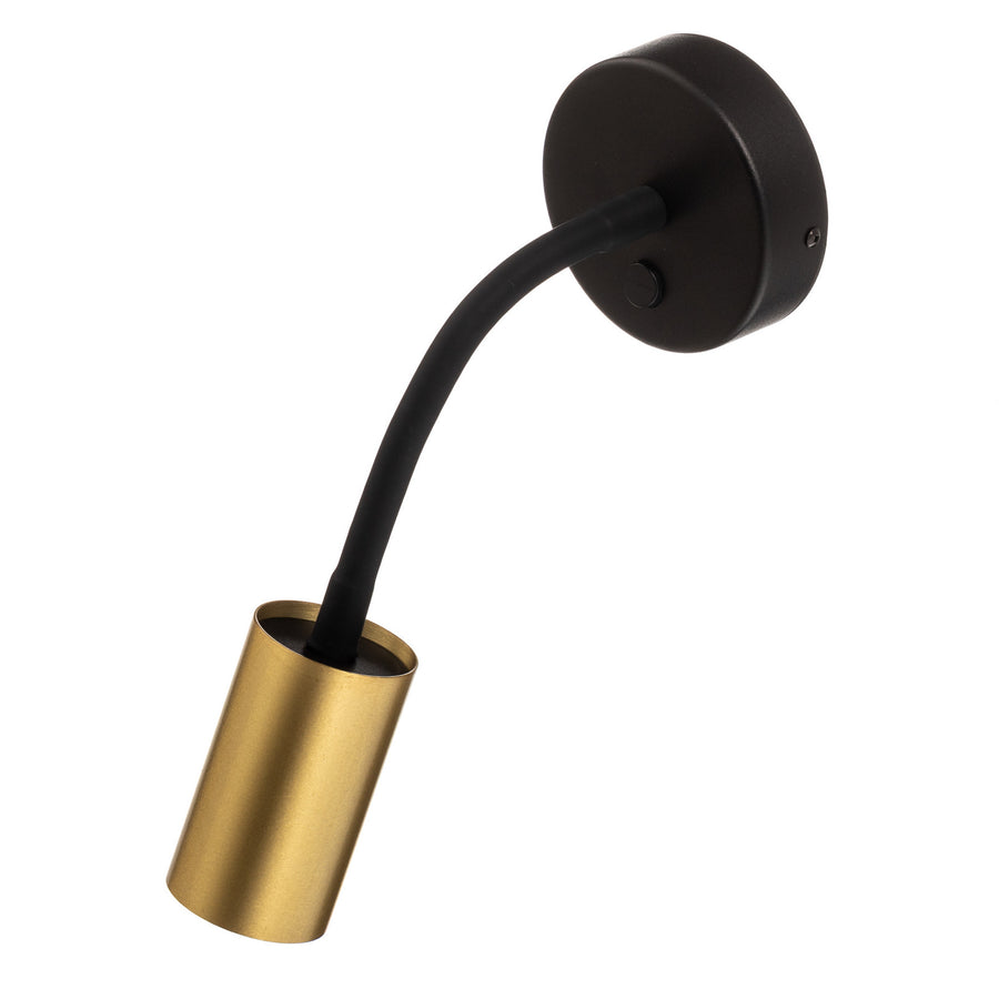 Applique murale Eye Flex S en laiton, noir, Ø 5,5 cm