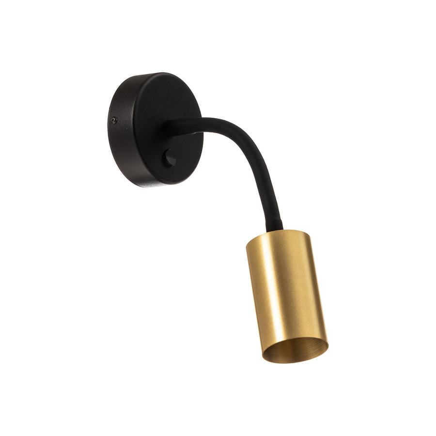 Applique murale Eye Flex S en laiton, noir, Ø 5,5 cm