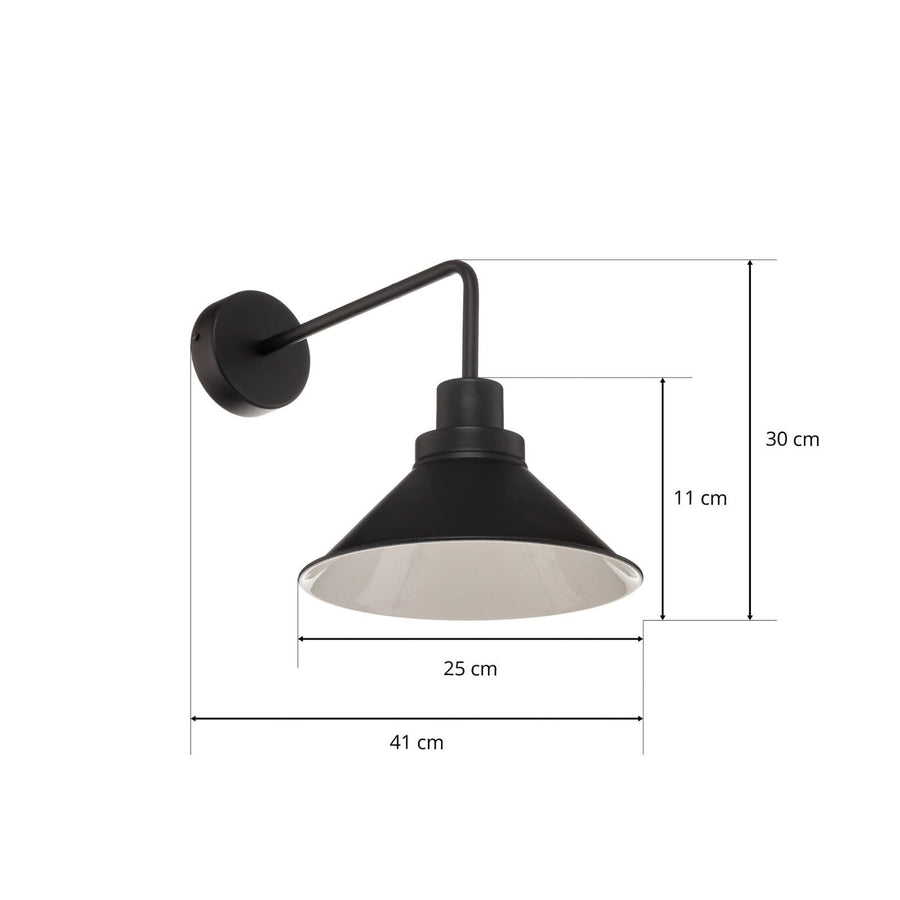 Applique murale Craft I en acier, noir et blanc, hauteur 30 cm