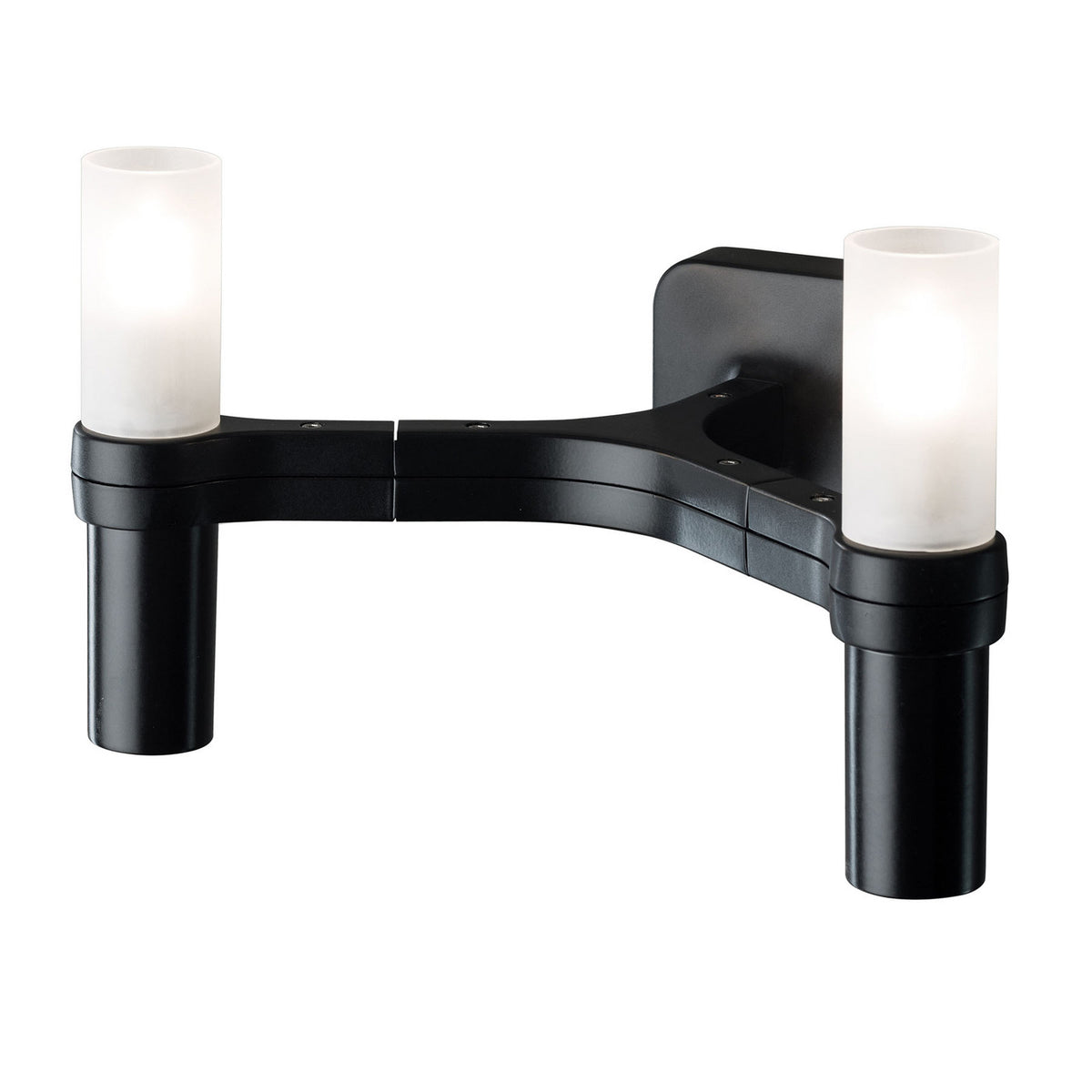 Applique murale Crown en verre, noir et blanc, 2 lumières, hauteur 16 cm