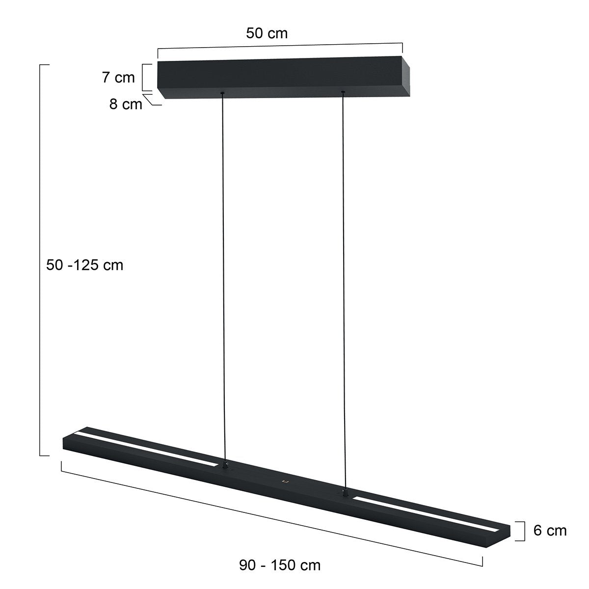Suspension luminaire Bande noir