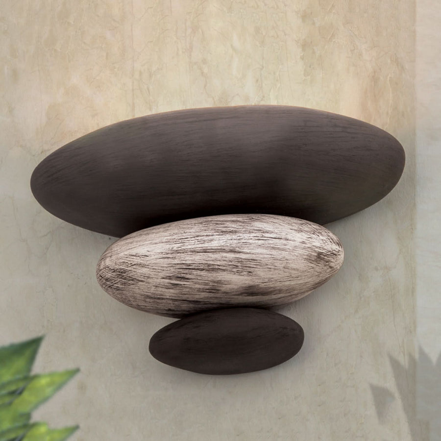 Applique murale Imitation en céramique, marron clair, hauteur 14 cm