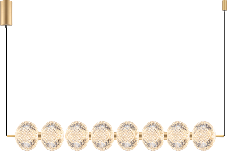 Suspension Galatea dorée, P 109 cm