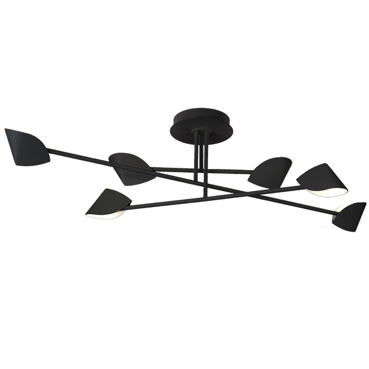 Semi-plafonnier LED Capuccina grand modèle noir