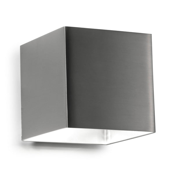 Applique murale LED Basic en aluminium, nickel mat, 2 lumières, hauteur 8 cm