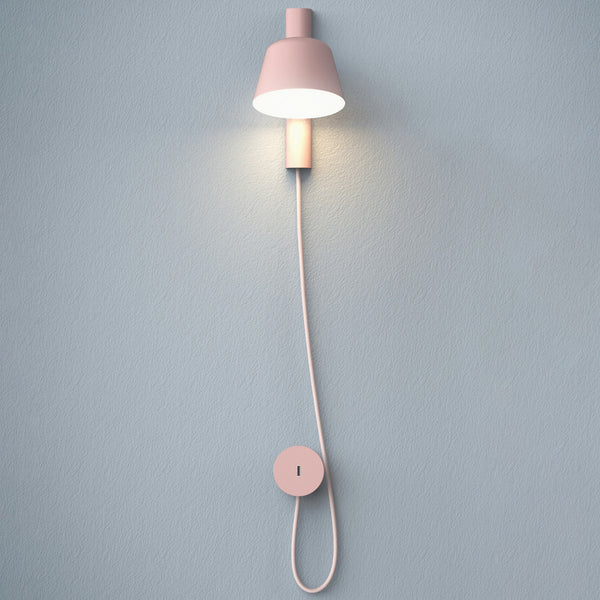 Applique murale LED Bima W1 USB en métal, rosé, hauteur 30 cm
