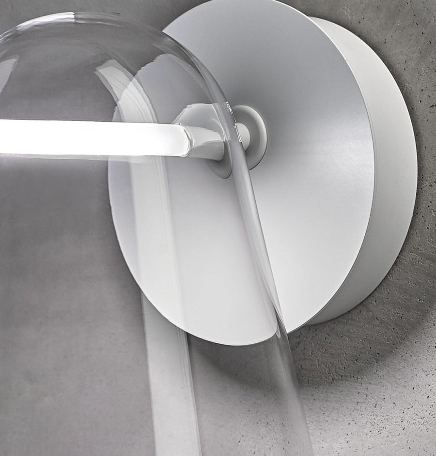 Applique murale LED Sino W3 en verre, blanc mat, hauteur 24 cm