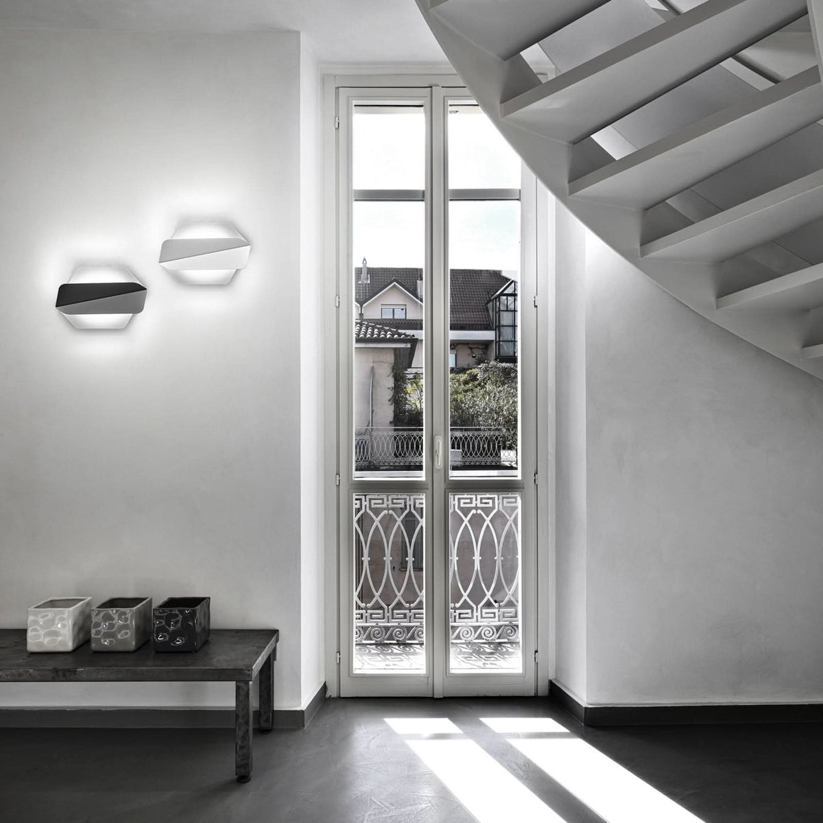 Applique murale LED Dolomite W1 x3 en métal, blanc, hauteur 18 cm
