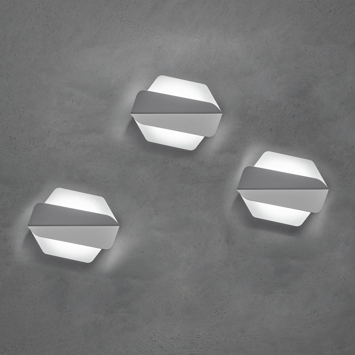 Applique murale LED Dolomite W1 x3 en métal, blanc, hauteur 18 cm