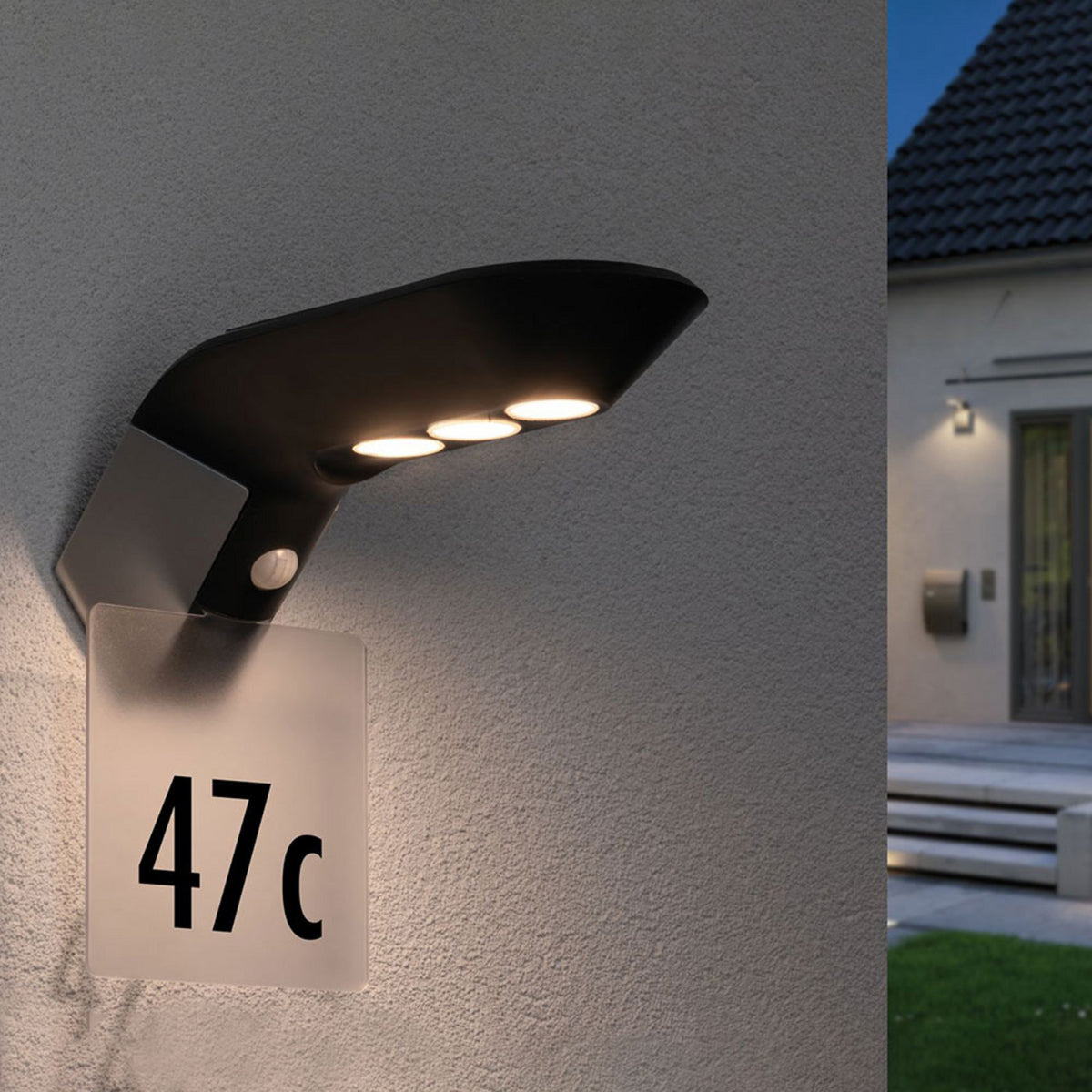 Applique d'extérieur LED solaire Soley, anthracite, hauteur 10 cm, IP44