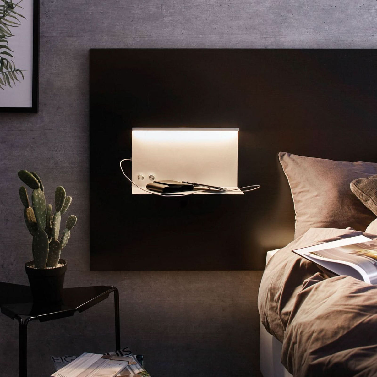 Applique murale LED Jarina en métal, blanc, hauteur 20 cm