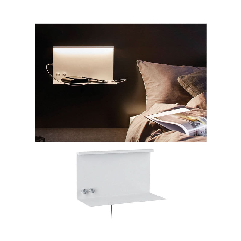 Applique murale LED Jarina en métal, blanc, hauteur 20 cm