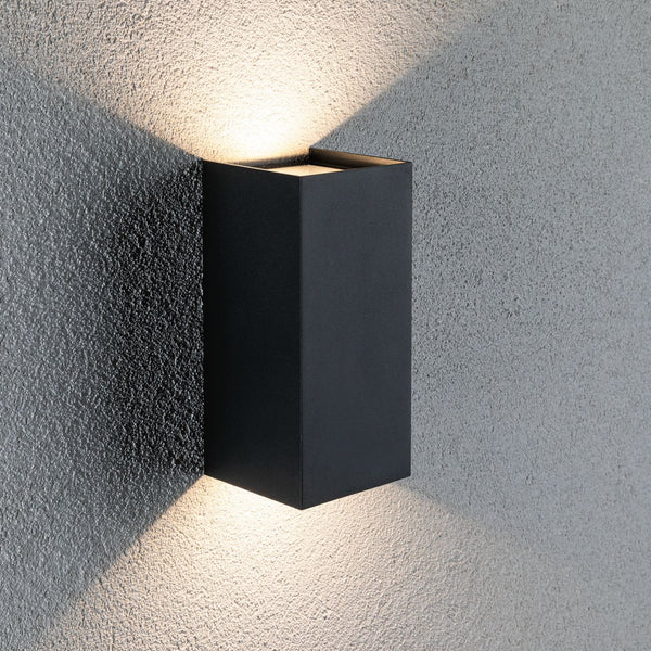 Applique d'extérieur LED Flame en aluminium, anthracite, hauteur 22 cm, IP44