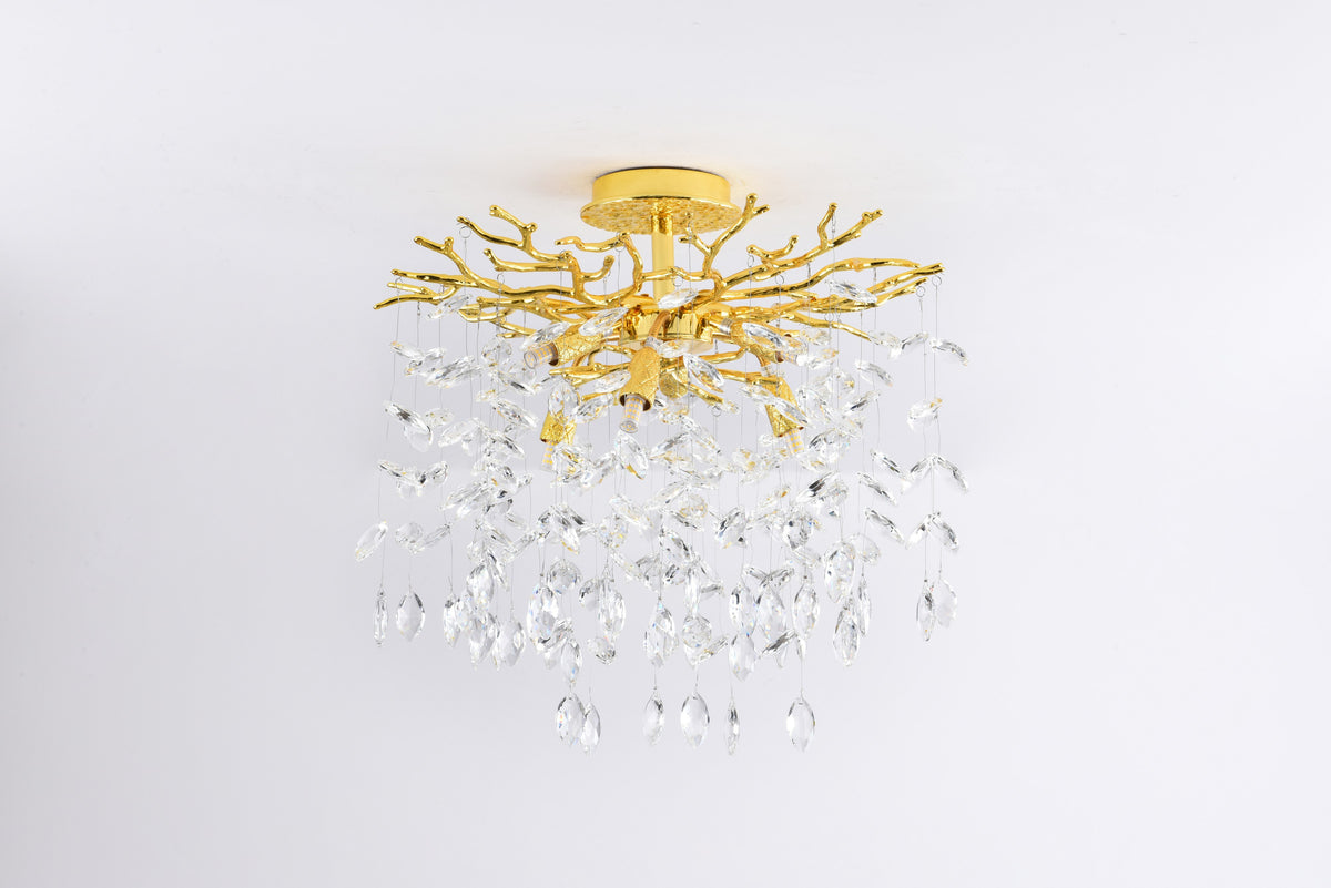 Suspension Cindy 6 lumières dorée