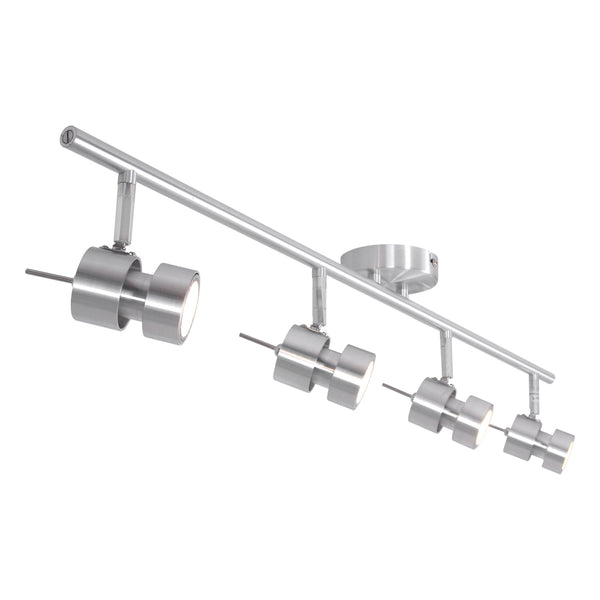 Spot Natasja 7904ST en acier à 4 lampes, avec ampoules GU10 dimmables