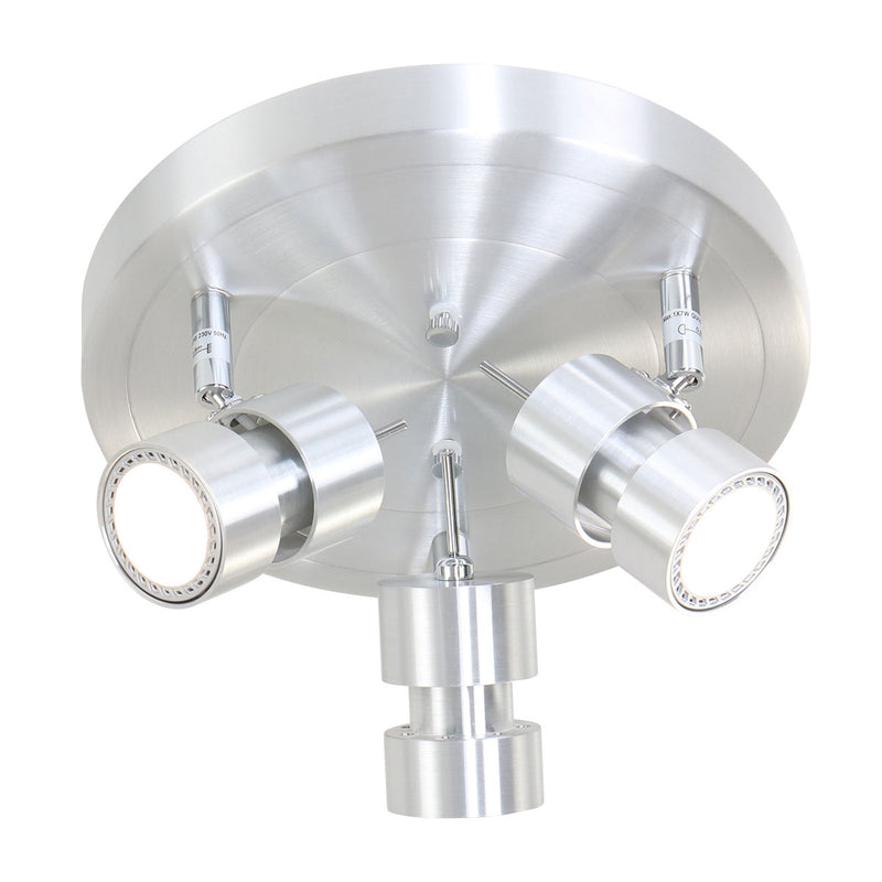 Spot Natasja 7905ST rond en acier à 3 lampes avec ampoules GU10